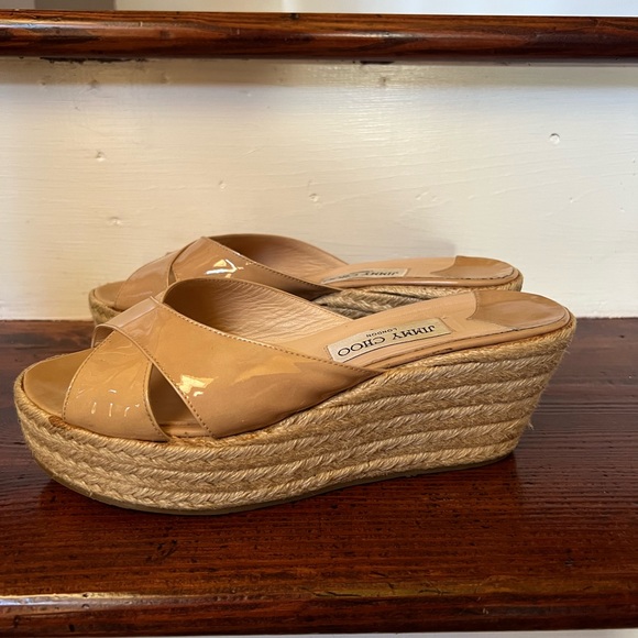 Jimmy Choo Espadrille Wedge Sandal Patent Leather - Picture 6 of 6